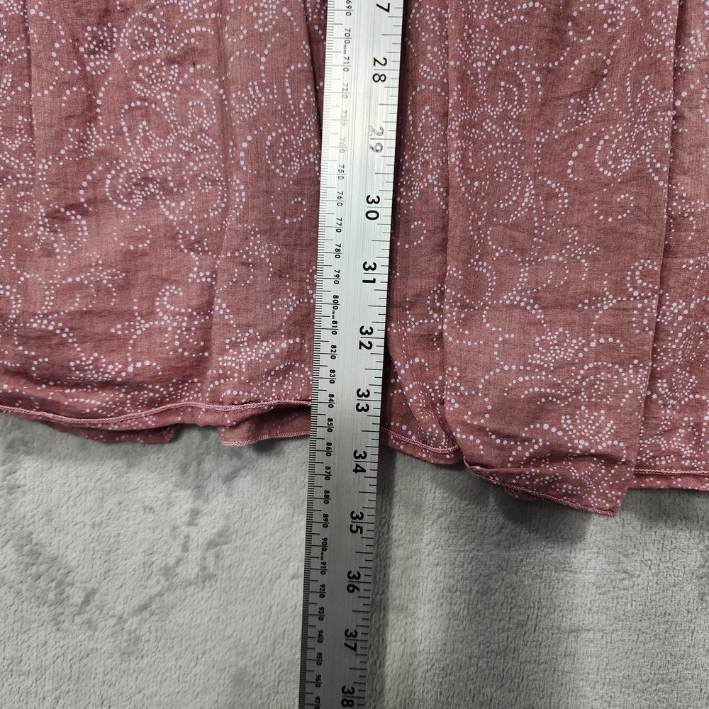 Vintage Nine West Skirt Womens L Pink Paisley Peasant Tiered Lace Boho Cotton - Picture 9 of 10